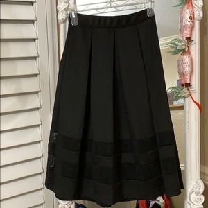 Black Midi skirt with mesh on the bottom